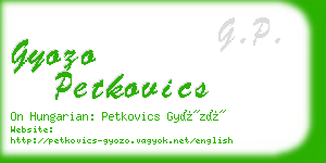 gyozo petkovics business card